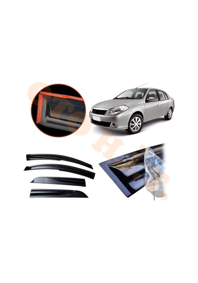 Renault Symbol 08-12 Cam Rüzgarlığı Parlak Siyah Tam Uyumlu