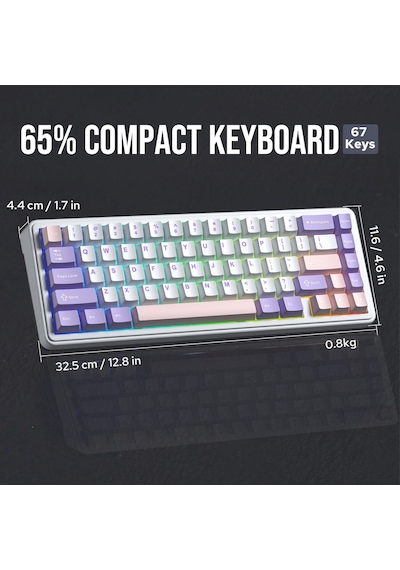 Aula F65 Nimbus V3 Switch Mekanik Rgb Tkl Makrolu Hot Swap Kablos
