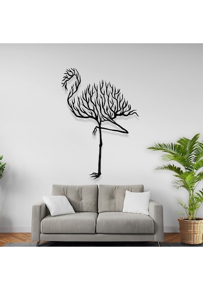 Flamingo Tablo İllüstrasyon Tasarım Lazer Kesim Metal Duvar Tablo