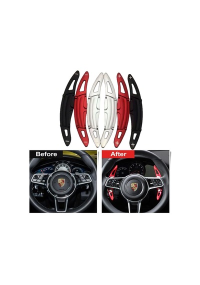 Beyaz Tuning Porsche Macan F1 Vites Kulakçık Paddle Shift 2014 Sonrası Kırmızı