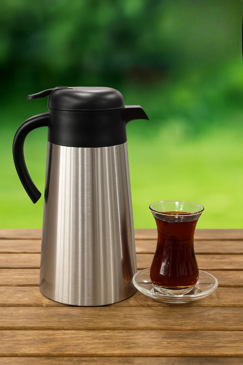 2 Litre İçi Dışı Çelik Termos Yeni Model Siyah