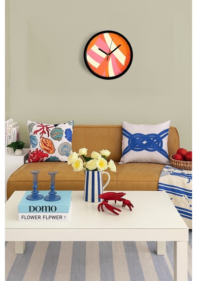 Modern Tasarım Duvar Saati - 25cm - Önü Camlı Siyah Kasa - Sessiz Mekanizma-jh0439 Siyah
