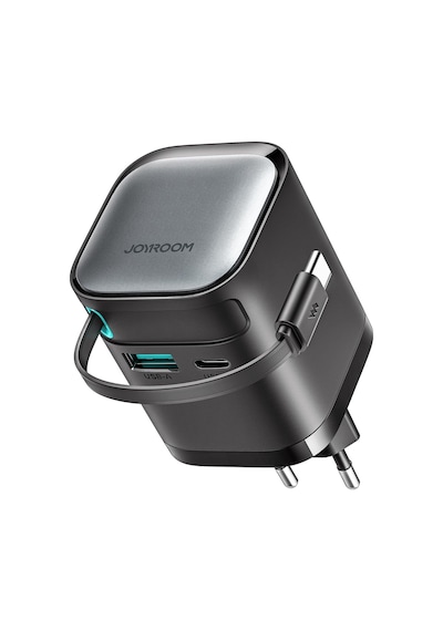 Joyroom JR-TCL02EU Gan 65 W Kablolu 2 Portlu Şarj Cihazı Siyah