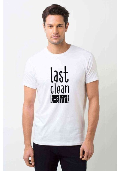 Last Clean Baskılı Beyaz Erkek Tshirt