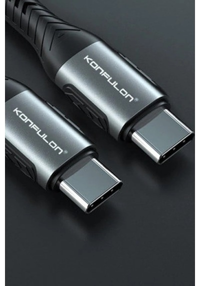 Konfulon Dc43 Type-c To Type-c 1m Örgü 60w Hızlı Şarj Kablo - Yeşil