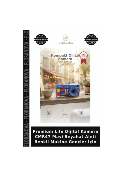 Premium Life Dijital Kamera Cmr47 Mavi Seyahat Aleti Renkli Makine Gençler İçin