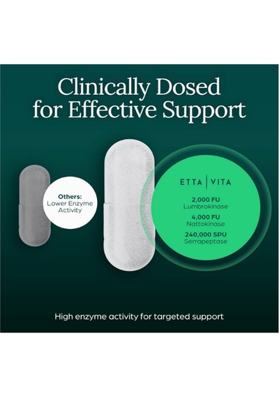 Etta Vita Fibrinolytic Ase Enzymes 60 Kapsül Orijinal Usa Menşeii Dmmedicineden