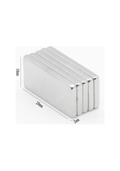 Neodyum Mıknatıs Dikdörtgen 20X10X2 Mm 5 Adet Set