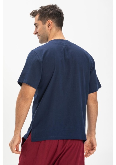 Kısa Kol Şile Bezi Bisiklet Yaka Etnik Erkek T-shirt Lacivert Lcvt-lacivert Lacivert