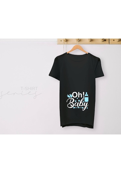 Bk Gift Espri Tasarımlı Siyah Hamile Tişörtü, Hamileye Hediye, Yeni Anne Hediyesi, Arkadaşa Hediye-11 001