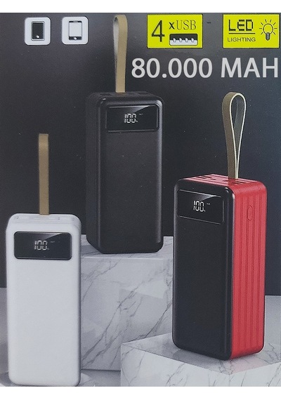 80.000 Mah Powerbank 4 Usb Micro Type-c Lightning Girişli El Fen.