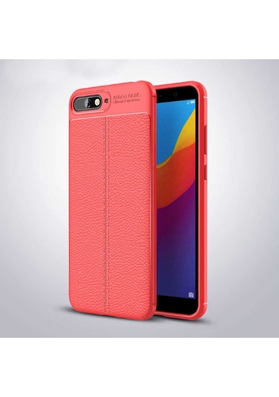 Huawei Y6 2018 Kılıf Deri Tarzı Niss Silikon Case