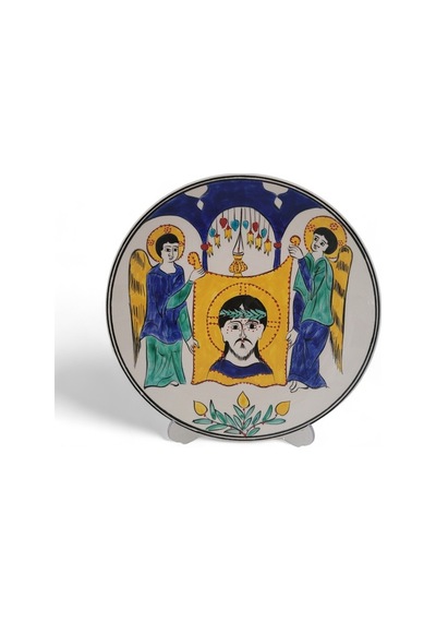 İsa Mesih'in Taşınan Portresi 25x25 Cm El Boyama İznik Çini Tabak