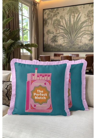 Romantik Pop Art Kibrit Kutusu Saçaklı Yastık Kılıfı - Turkuaz Pembe Püsküllü Farklı Kırlent Kılıfı Yalın Rota Ritüel Romantik Pop Art Kibrit Kutusu Saçaklı Yastık Kılıfı - Turkuaz Pembe Püsküllü Farklı Kırlent Kılıfı Yalın Rota Ritüel