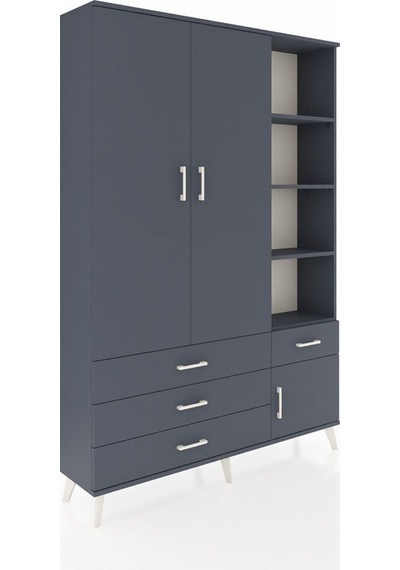 Arges Dolap 5 Raflı 4 Çekmeceli Tek Askılı 132x30x195 Antrasit-antrasit/antrasit Antrasıt/antrasıt Arges Dolap 5 Raflı 4 Çekmeceli Tek Askılı 132x30x195 Antrasit-antrasit/antrasit Antrasıt/antrasıt