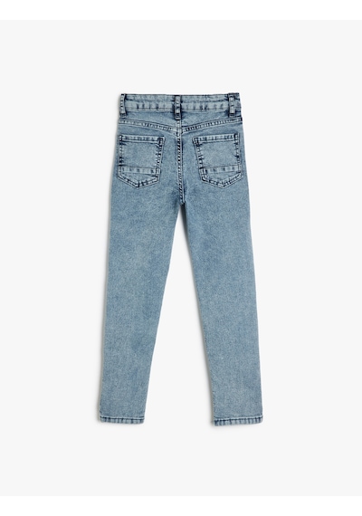 Koton Ayarlanabilir Lastikli Pamuklu Denim Pantolon Lıght Indıgo 5skb40016td Açık Mavi Koton Ayarlanabilir Lastikli Pamuklu Denim Pantolon Lıght Indıgo 5skb40016td Açık Mavi