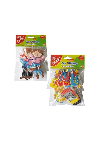 Bu-bu 3d Eva Sticker Renkli Karışık 24 Lü Bubu-sts043 Çok Renkli