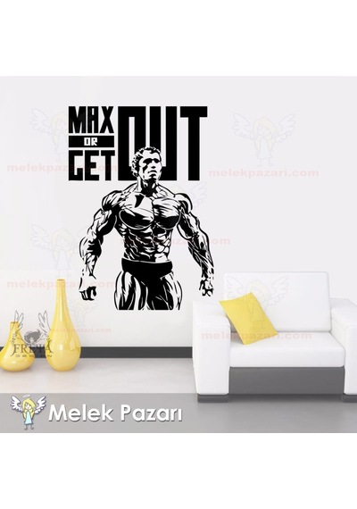 Max Or Get Out Fitness, Spor Salonu Duvar Sticker