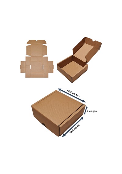 19,5 X 18,5 X 7 10 Adet E-ticaret Kargo Kutusu Kraft 18 X 12 X 7,5