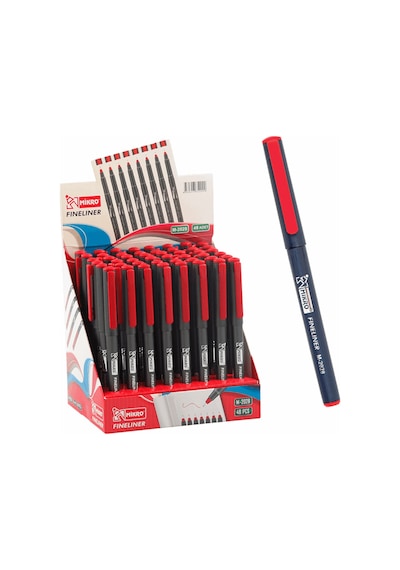 Mikro Fineliner Standlı Kalem Kırmızı M 2028-48 Çok Renkli