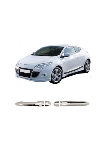 Renault Megane 3 Uyumlu 2010-2016 Krom Kapı Kolu 2 Kapı Sensörlü Tek Anahtar Paslanmaz Çelik