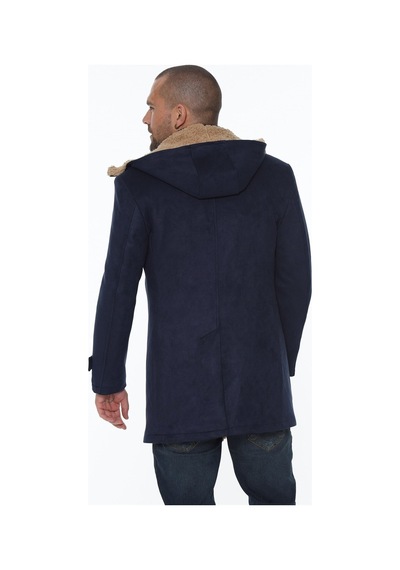 Plt8399 Dewberry Süet Görünümlü Erkek Palto-Lacivert