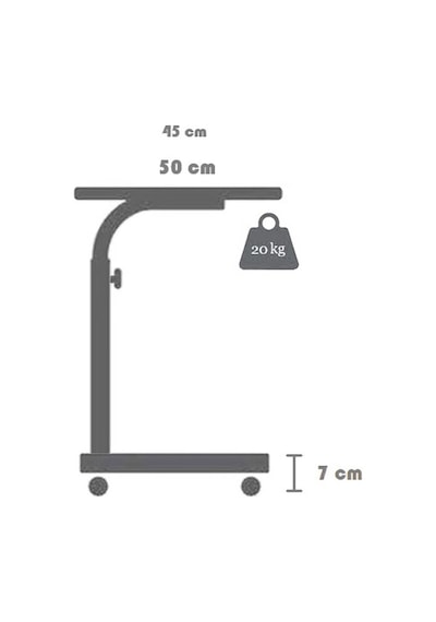 Yükseklik Ayarlı Çalışma Masası - Atlantik Çam Tekerli 100x50 Atlantik Çam