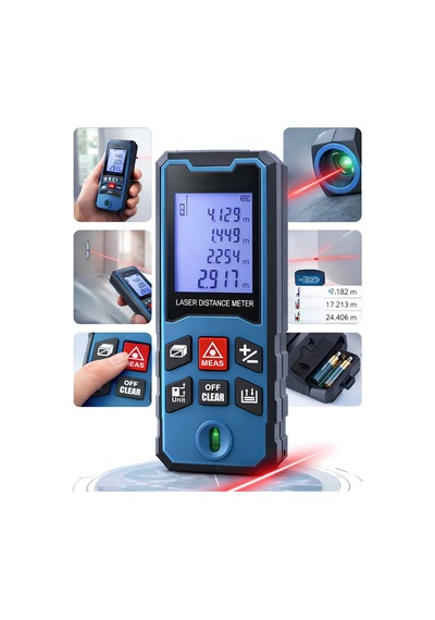 Asr Asr945 Lazer Terazili Dijital Mesafe Ölçer - Mavi 100 Metre