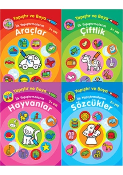 Yapıştır Ve Boya - Ilk Yapıştırmalarım 4 Kitap Seti