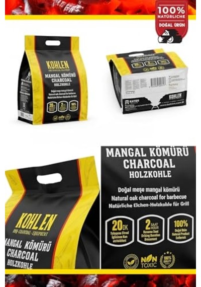 Naturholz 3 Kg Doğal Meşe Bbq Mangal Kömürü Temiz Dolum Net Kilo Garantisi Özel Fb Paket Diğer