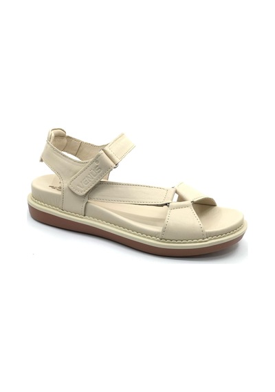 Venüs Sisu Hakiki Deri Comfort Ortopedik Kadın Sandalet Bej