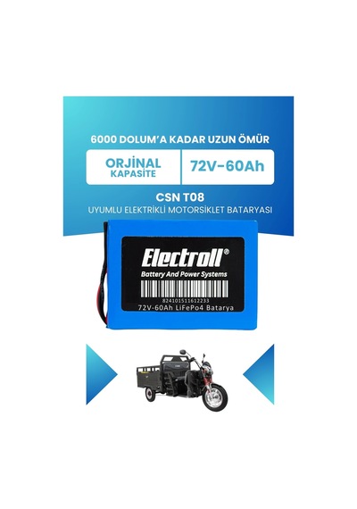 Csn T08 Uyumlu Batarya Standart Kapasite Lifepo4 72v 60ah Elektrikli Motorsiklet Bataryası