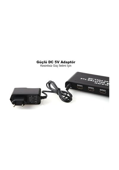 Full Hd 1 Giriş 4 Çıkışlı Hdmı Splitter Sinyal Çoğaltıcı Dk-hd-sp4x1