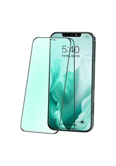 Ally Apple     Uyumlu iPhone 12 Pro Max Anti -blue Green Light Göz Korumalı Tempered Full Ekran Koruyucu- 5775