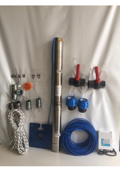 4sd2/16 1hp Alarko Trifaze 15 Mt Yassı Kablolu 30 Mt Halatlı Çift Vanalı Akıtma Başlıklı Monofaze Takım Dalgıç Pompa