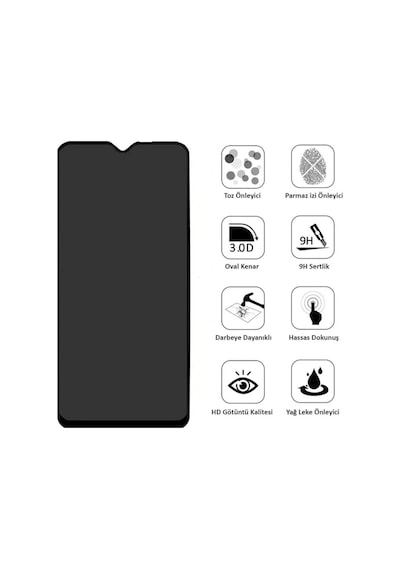 Redmi Note 8 Pro Uyumlu Hayalet Ekran Gizli Tam Kaplayan Kırılmaz