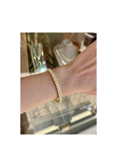 Miracle Gold Kare Formlu Taşlı Şık Bileklik Vibe Koleksiyonu Xuping Altın Kaplama
