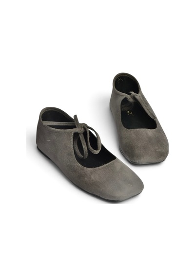 Fox Shoes Z250010502 Gri Süet Bağlama Detaylı Günlük Kadın Ayakkabı