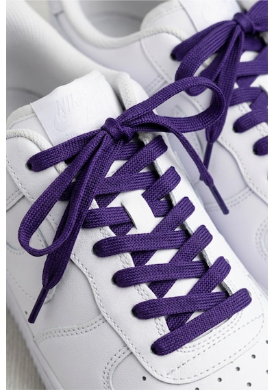 Last İcon Koyu Mor Renk Yassı Örgü Ayakkabı Bağcığı Spor Sneaker Mor