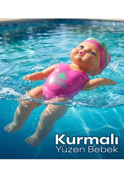 Kurmalı 14,5 Cm Yüzen Bebek Su Oyuncağı, Renkli, Unisex
