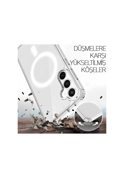 Samsung Uyumlu Galaxy S24 Fe Şeffaf Magsafe Kılıf Şeffaf