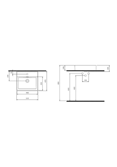 Bocchi Milano 1644-001-0126 Tezgahüstü Lavabo Parlak Beyaz 50 CM
