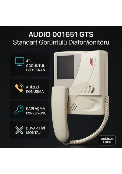Audıo 001651 Gts Standart Görüntülü Diafon Monitörü 4 Ahizeli Video Interkom - İlave Daire Monitörü