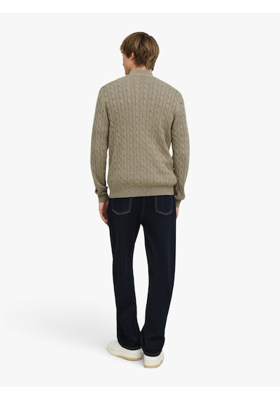 Only & Sons Onslouı Reg 12 Cabel Half Zıp Knıt Noos Erkek Kahverengi Kazak - 22033763