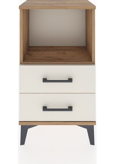 Arges Komodin Tek Raflı 2 Çekmeceli 44x30x80 Çam-aytaşı Atlas Çam