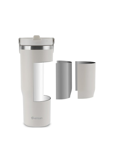 Emsan Star Ice Pipetli Çelik Sızdırmaz Termos Krem 900 Ml Krem