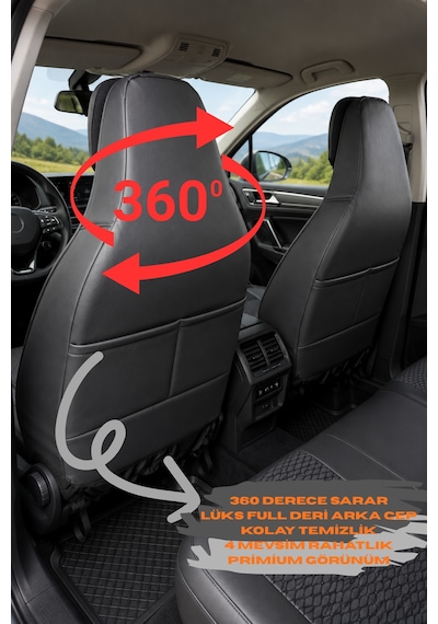 Fiat Egea Cross Araçlara Uyumlu Ön Arka Takım Oto Koltuk Kılıfı - Cellaura 32488351