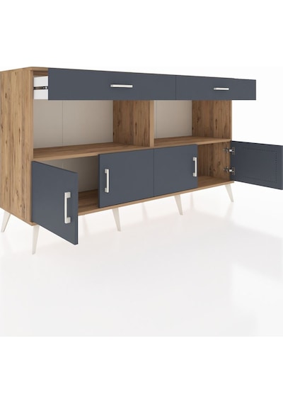 Hyperion Konsol 2 Raflı 2 Çekmeceli 4 Kapaklı 176x44x99 Çam-antra Çam-antrasit Hyperion Konsol 2 Raflı 2 Çekmeceli 4 Kapaklı 176x44x99 Çam-antra Çam-antrasit