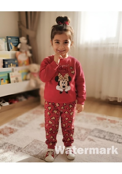 Zelhanbrand Kız Çocuk Minimouse Desenli Eşofman Takımı 15-kırmızı