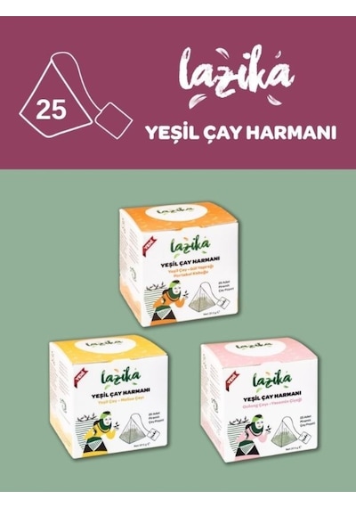 3'lü Set Yeşil Harman Portakal-melisa-oolong 3 37,5 G -25'li Pla Piramit Poşet, Doğal İçerikli